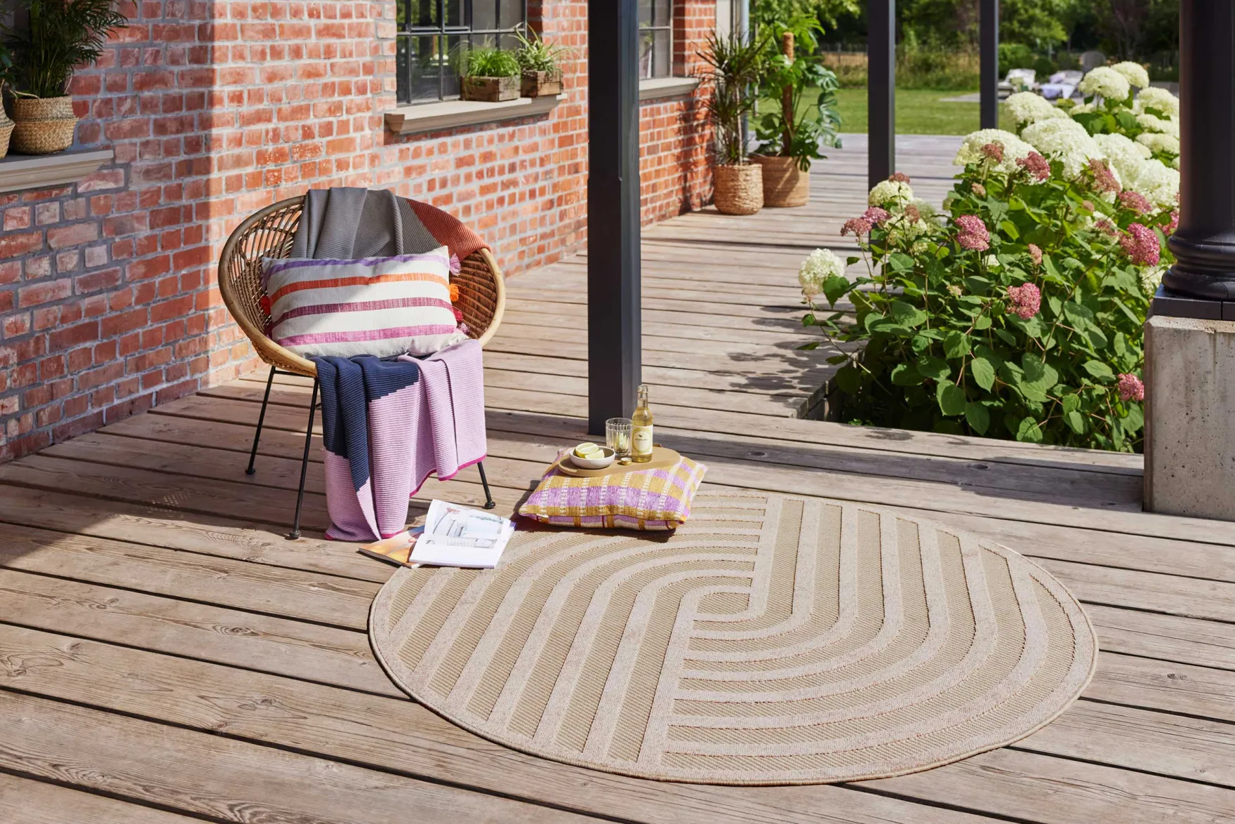 Esprit Teppich In- und Outdoor Rund Beige Sand "Spirit"