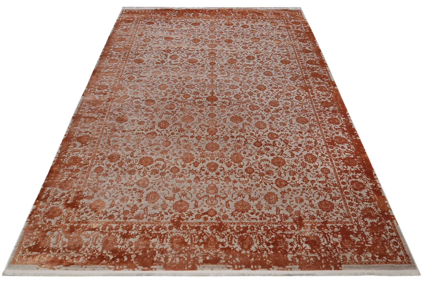 Esprit Teppich Rot Grau meliert Vintage "Florida"