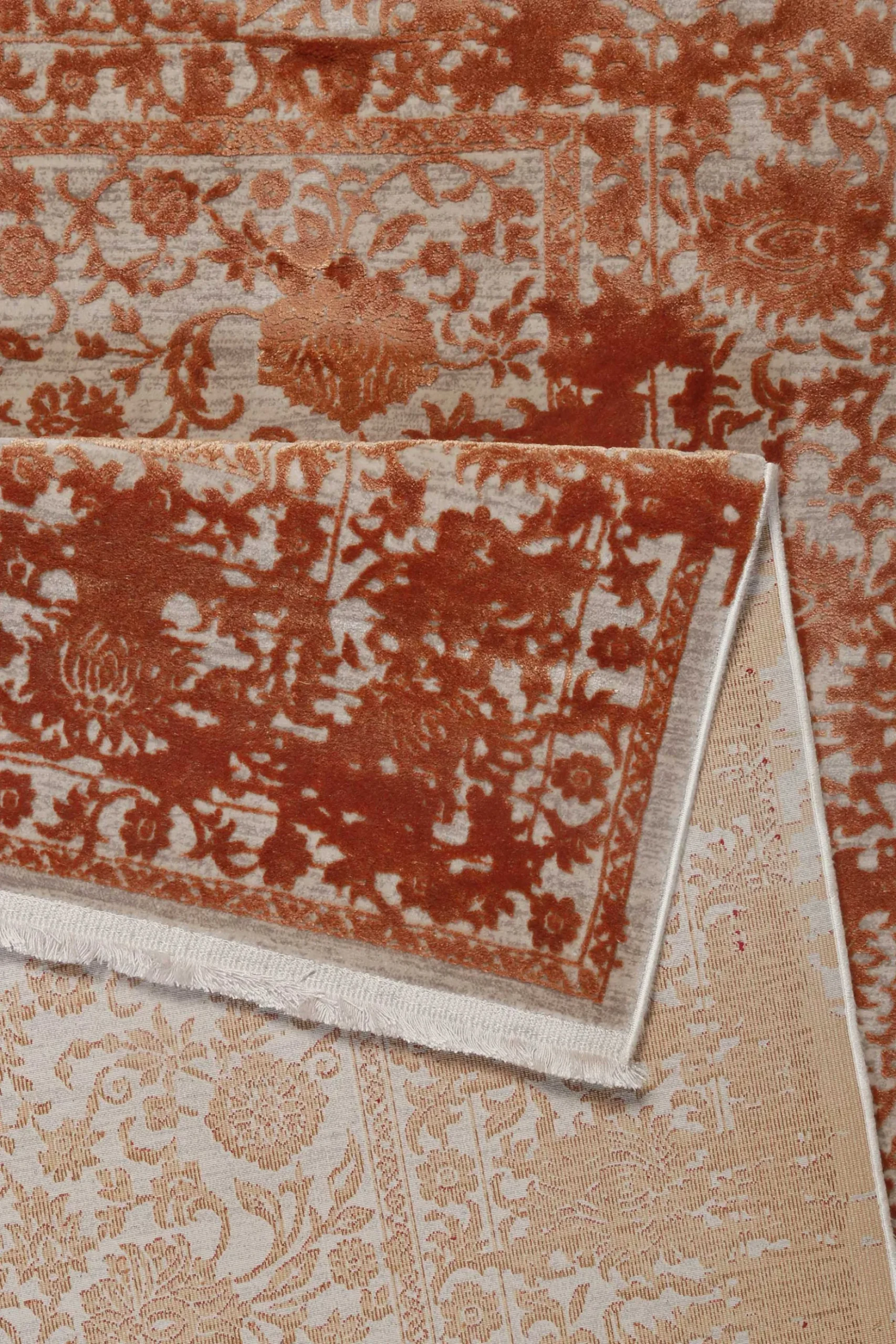 Esprit Teppich Rot Grau meliert Vintage "Florida"