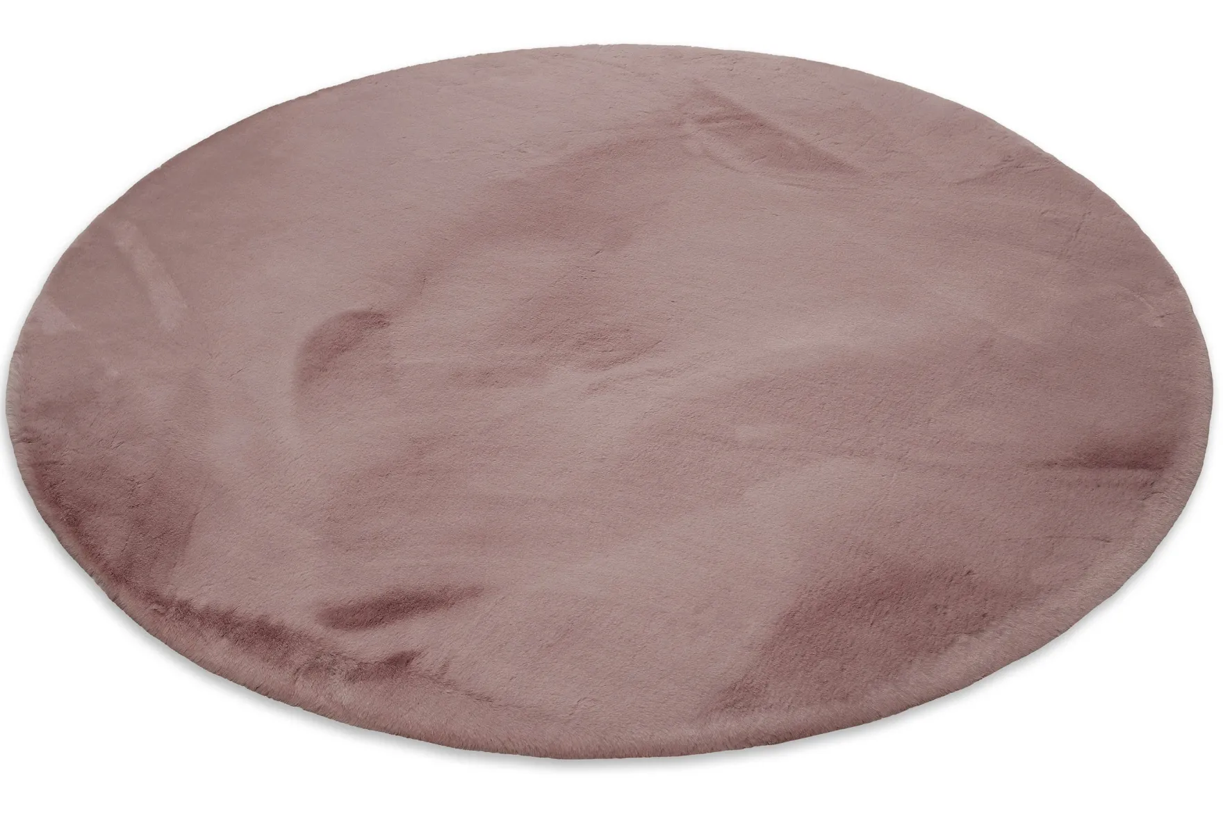 Esprit Teppich Rund Altrosa und sehr flauschig Hochflor "Alice"