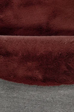 Esprit Teppich Rund Bordeaux Rot und sehr flauschig Hochflor "Alice"