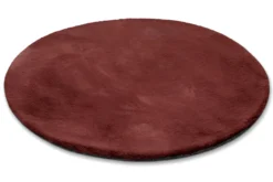 Esprit Teppich Rund Bordeaux Rot und sehr flauschig Hochflor 