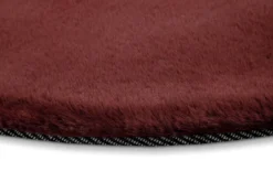Esprit Teppich Rund Bordeaux Rot und sehr flauschig Hochflor 