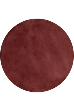 Esprit Teppich Rund Bordeaux Rot und sehr flauschig Hochflor 