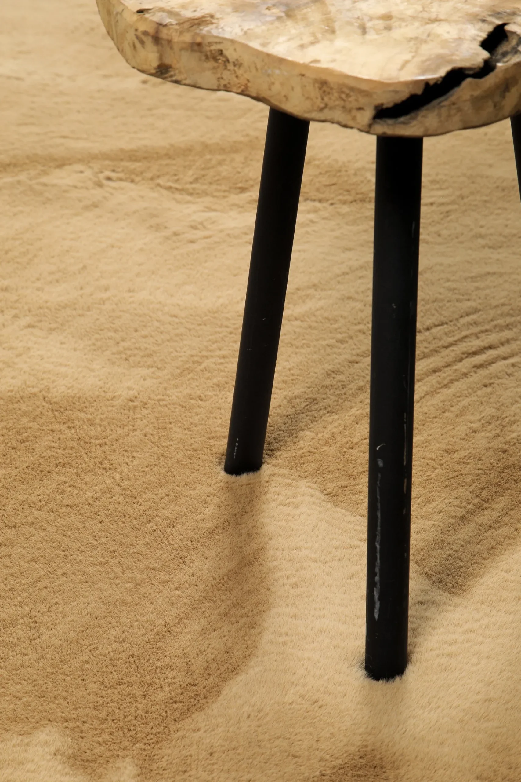 Esprit Teppich Rund Caramel Beige und sehr flauschig Hochflor "Alice"