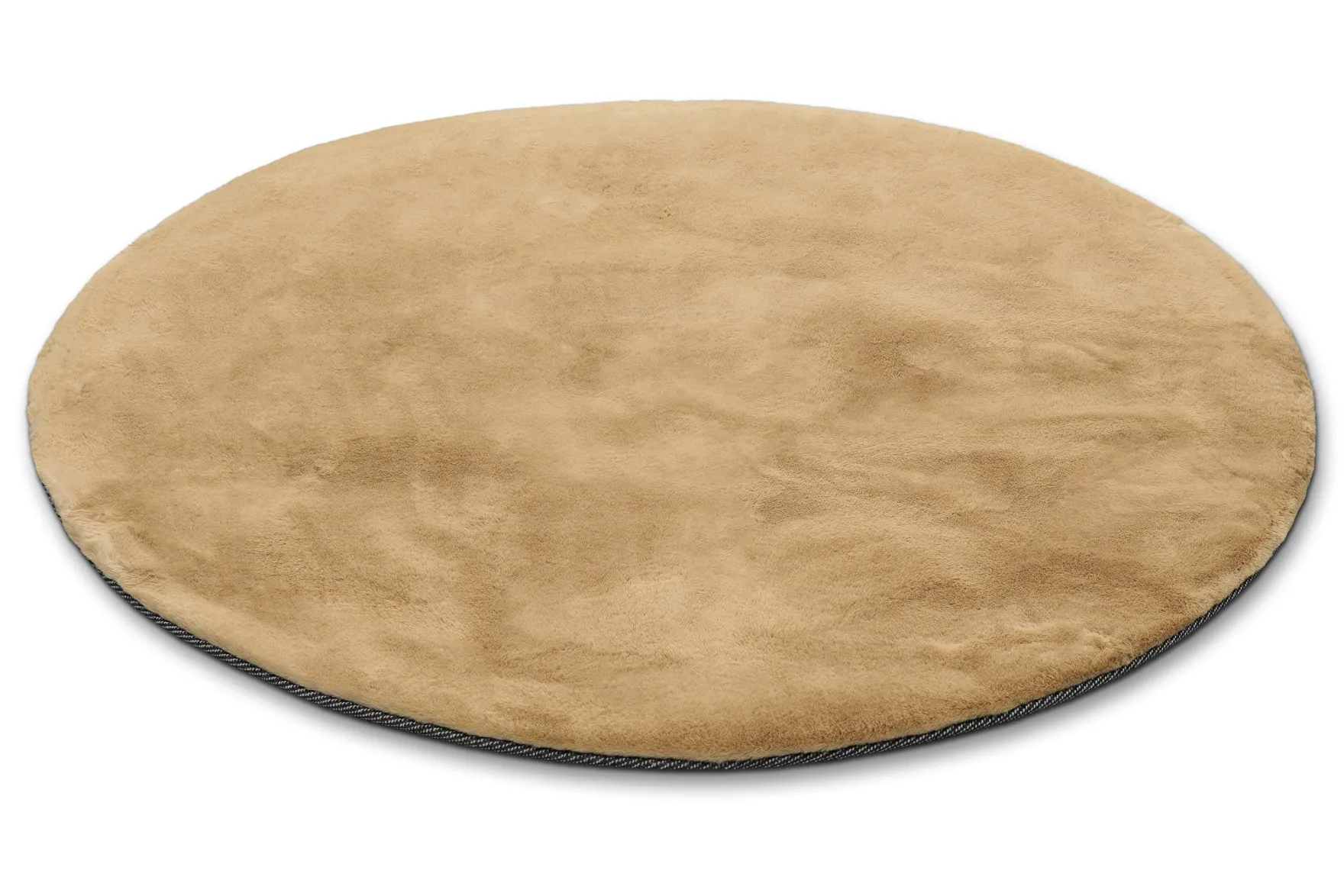 Esprit Teppich Rund Caramel Beige und sehr flauschig Hochflor "Alice"