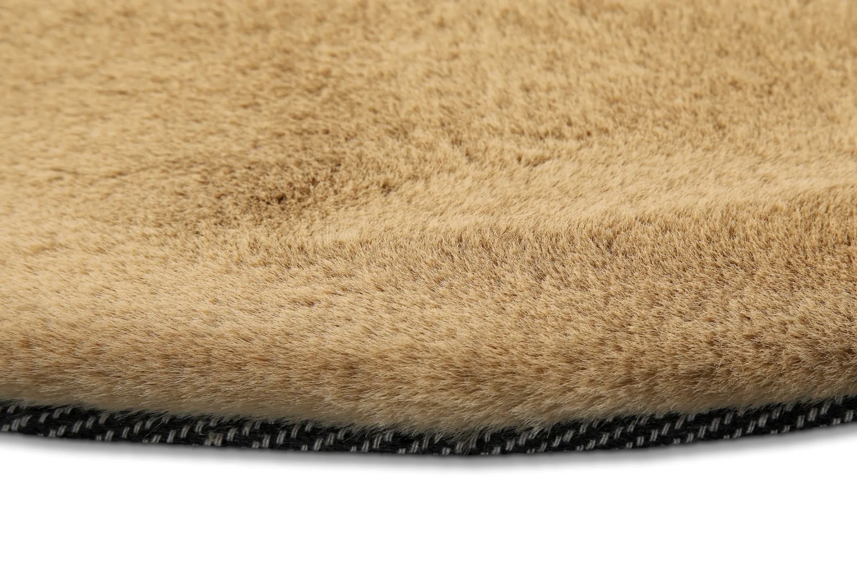 Esprit Teppich Rund Caramel Beige und sehr flauschig Hochflor "Alice"