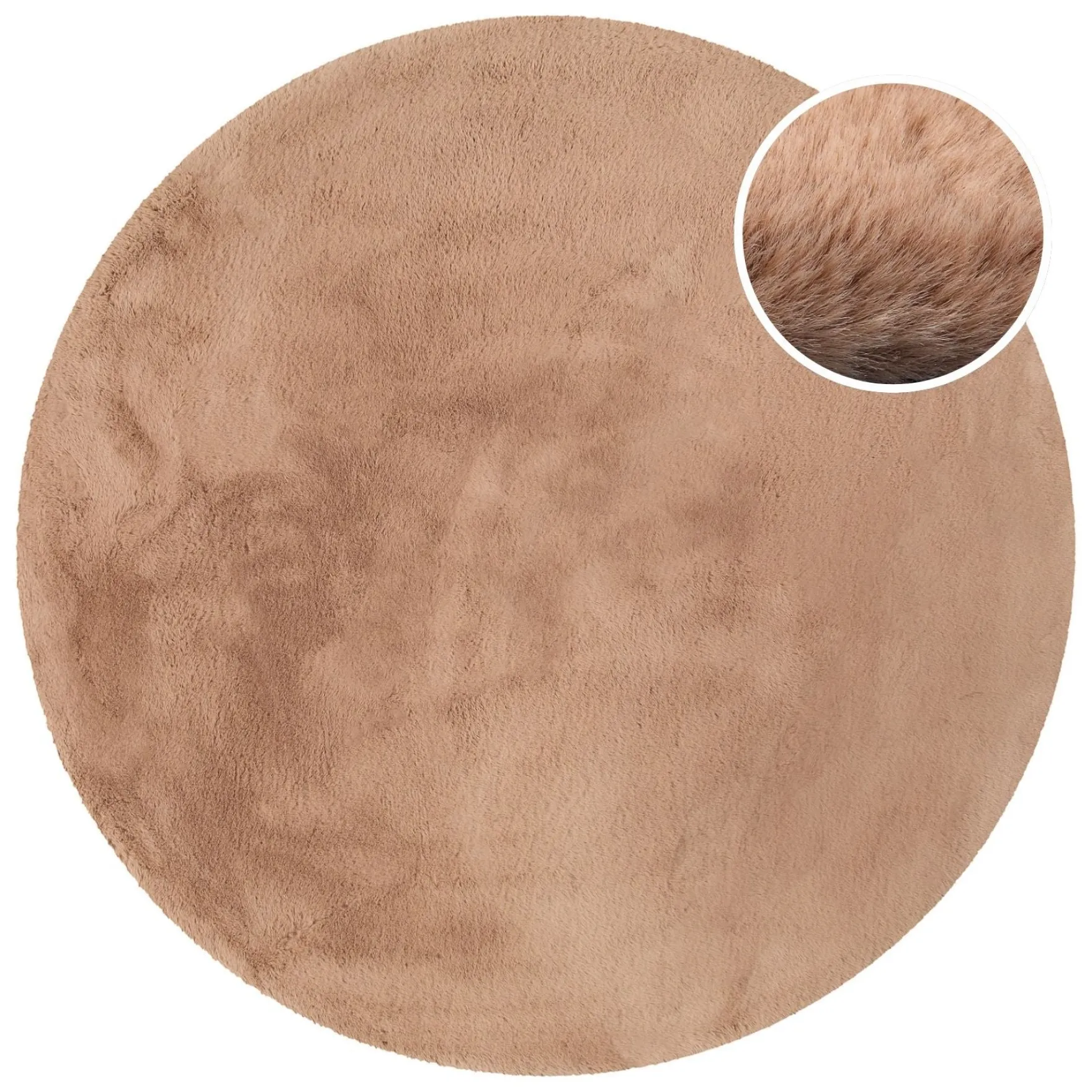 Esprit Teppich Rund Puder Rosa und sehr flauschig Hochflor "Alice"