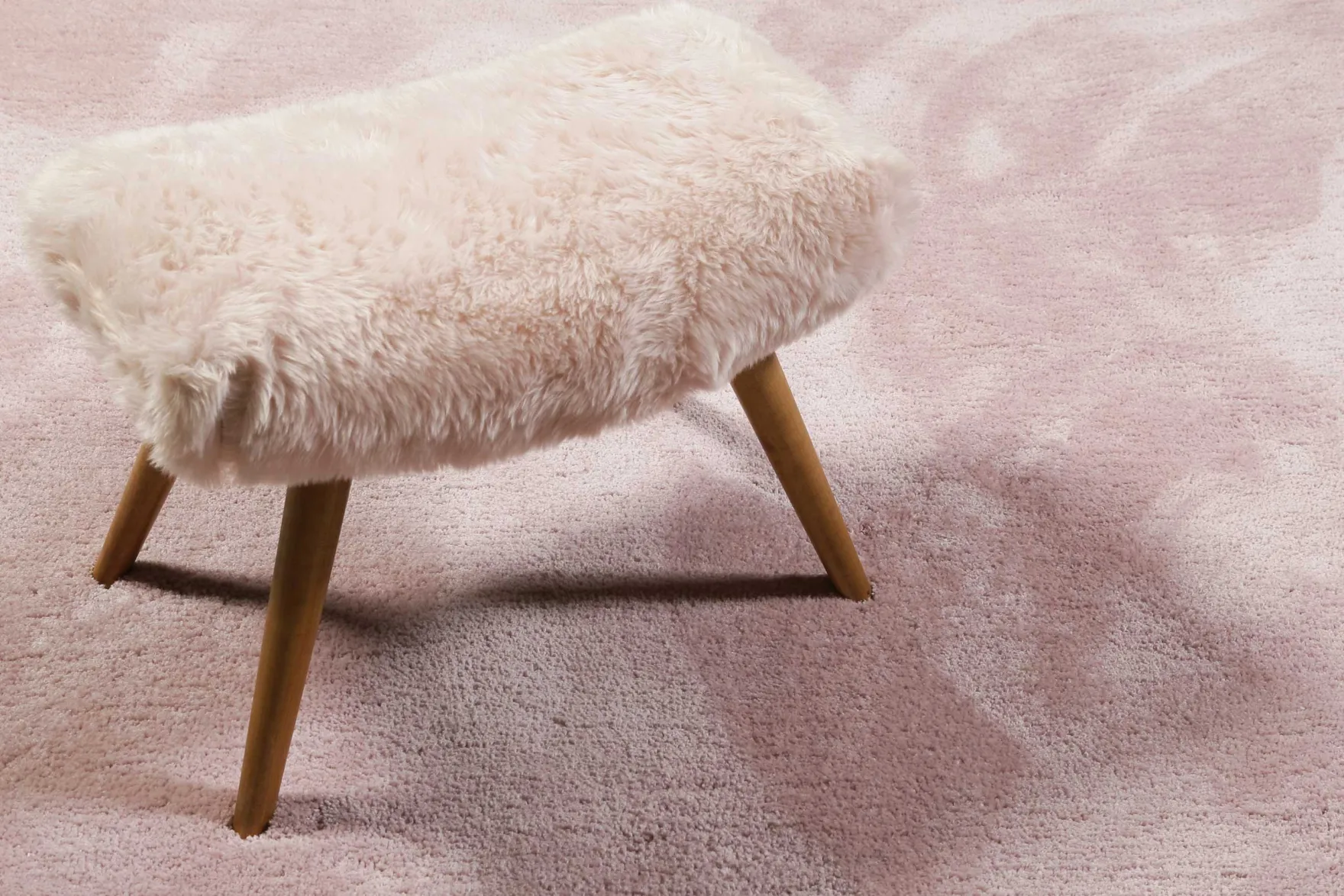 Esprit Teppich Rund Rosa Hochflor "Relaxx"