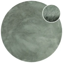 Esprit Teppich Rund Salbei Grün und sehr flauschig Hochflor