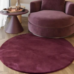 Esprit Teppich Rund Violett und sehr flauschig Hochflor 