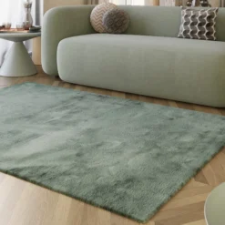 Esprit Teppich Salbei Grün und sehr flauschig Hochflor "Alice"