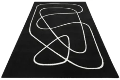 Esprit Teppich Schwarz Weiß Kurzflor 