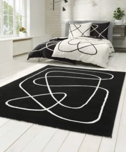 Esprit Teppich Schwarz Weiß Kurzflor 