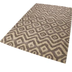Esprit Teppich Taupe Braun aus Wolle