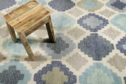Esprit Teppich Türkis Blau handgewebt aus Wolle