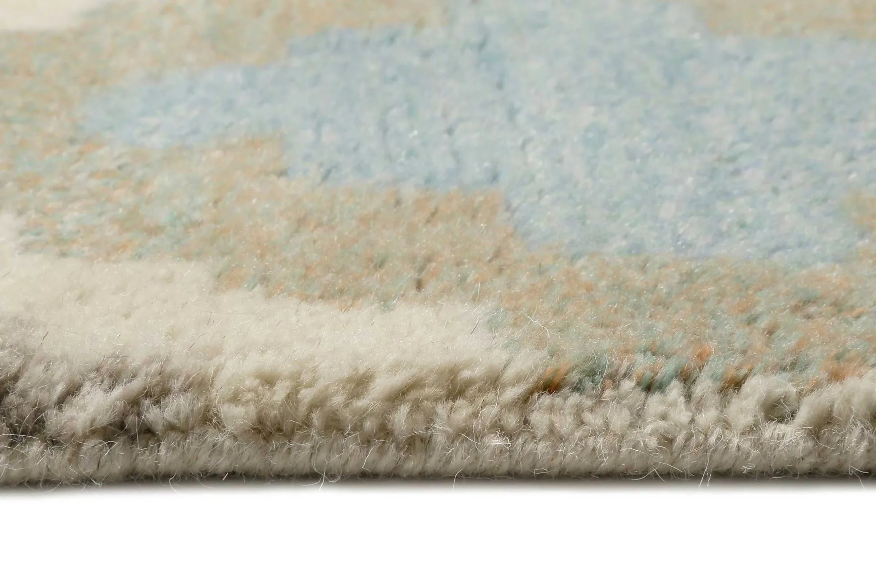 Esprit Teppich Türkis Blau handgewebt aus Wolle "Nilas Haute"