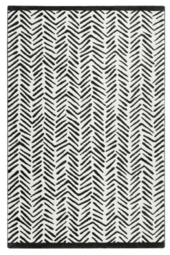 Esprit Teppich Weiß Schwarz Kurzflor "Congo"