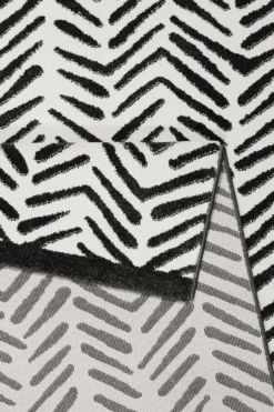 Esprit Teppich Weiß Schwarz Kurzflor 