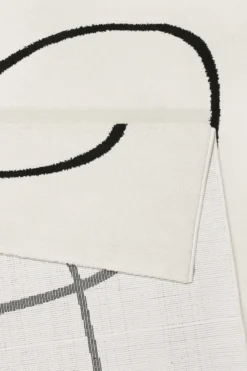 Esprit Teppich Weiß Schwarz Kurzflor