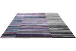 Esprit Teppich 200x200 Lila Grau Streifen