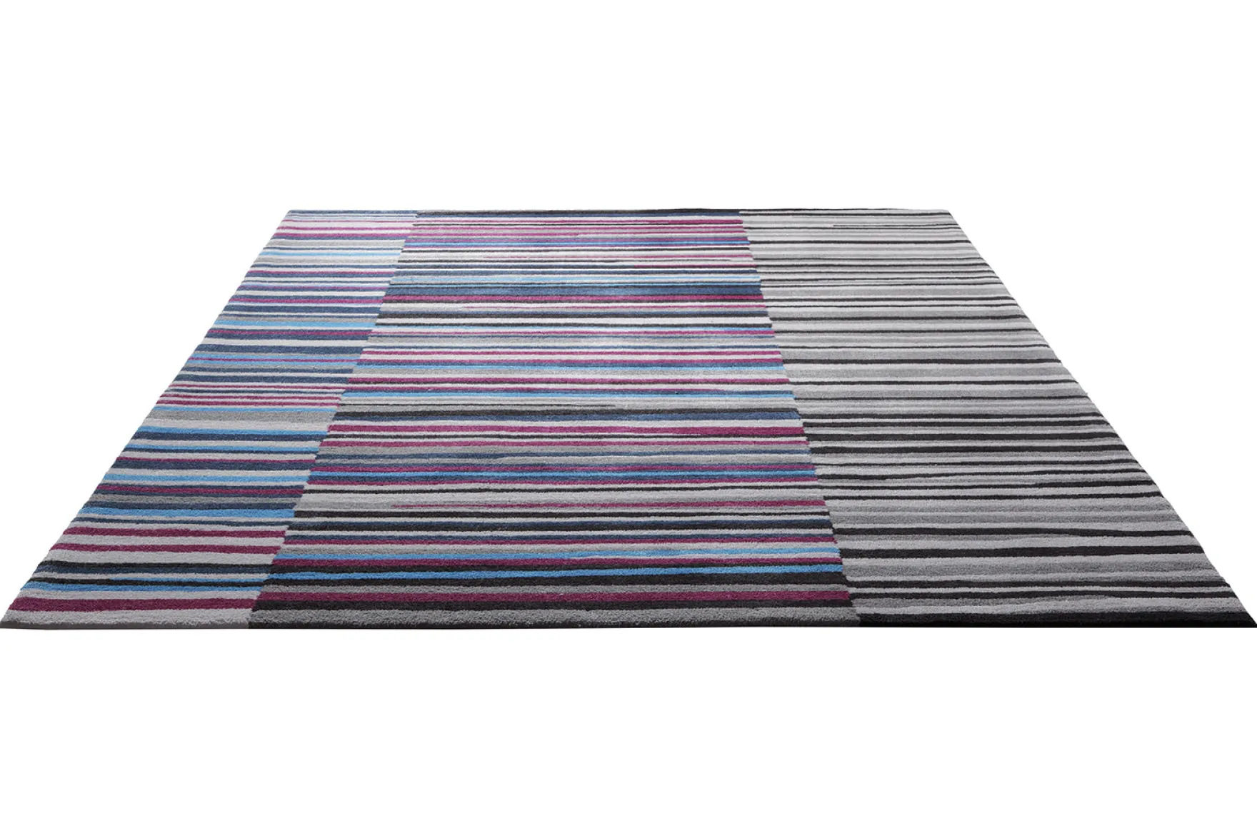 Esprit Teppich 200x200 Lila Grau Streifen
