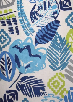 Esprit Teppich 170x240 Weiß Blau Blumenmuster