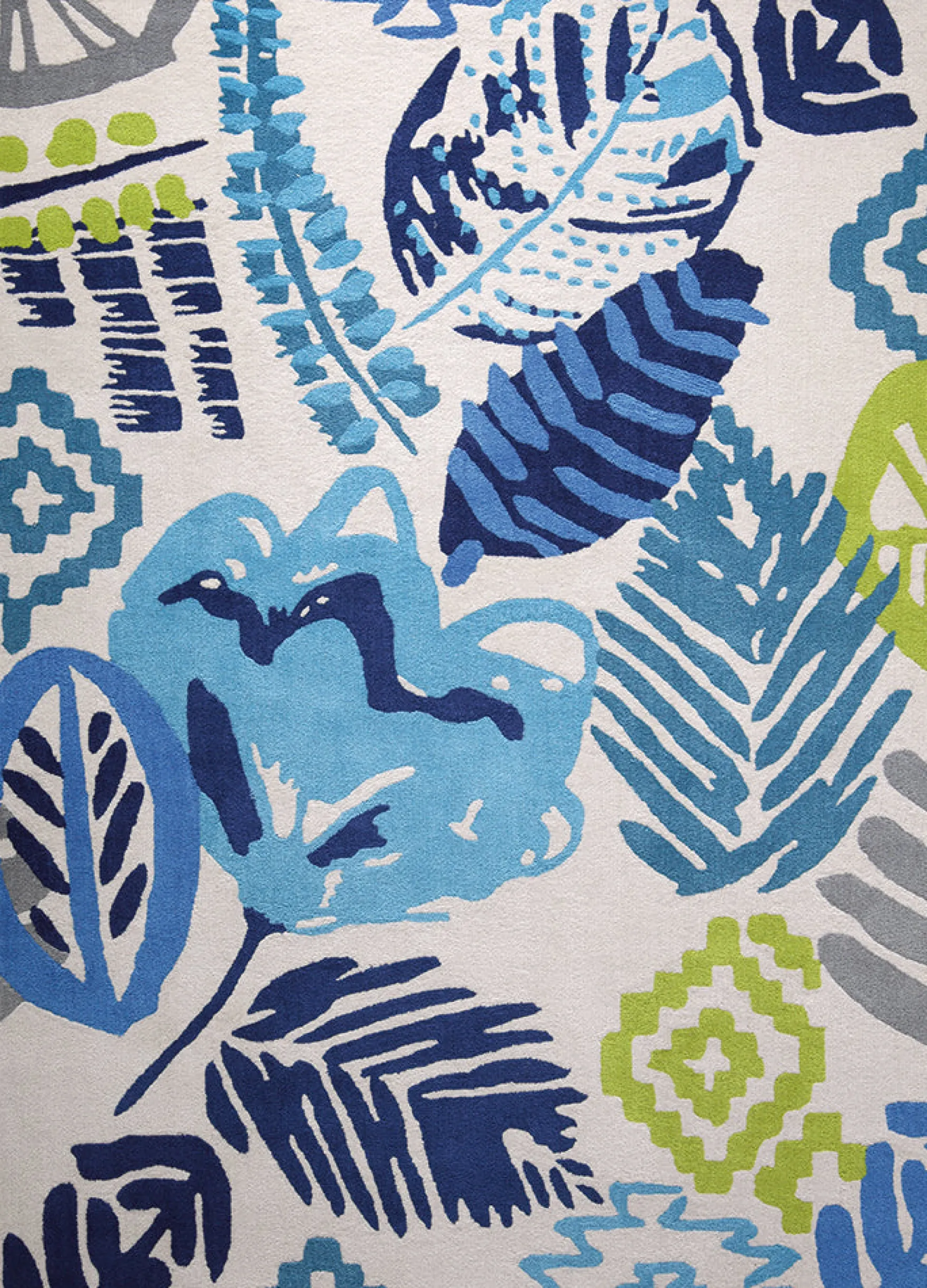 Esprit Teppich 170x240 Weiß Blau Blumenmuster