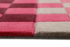 Esprit Wollteppich kariert Rot Pink Bunt "Pixel"