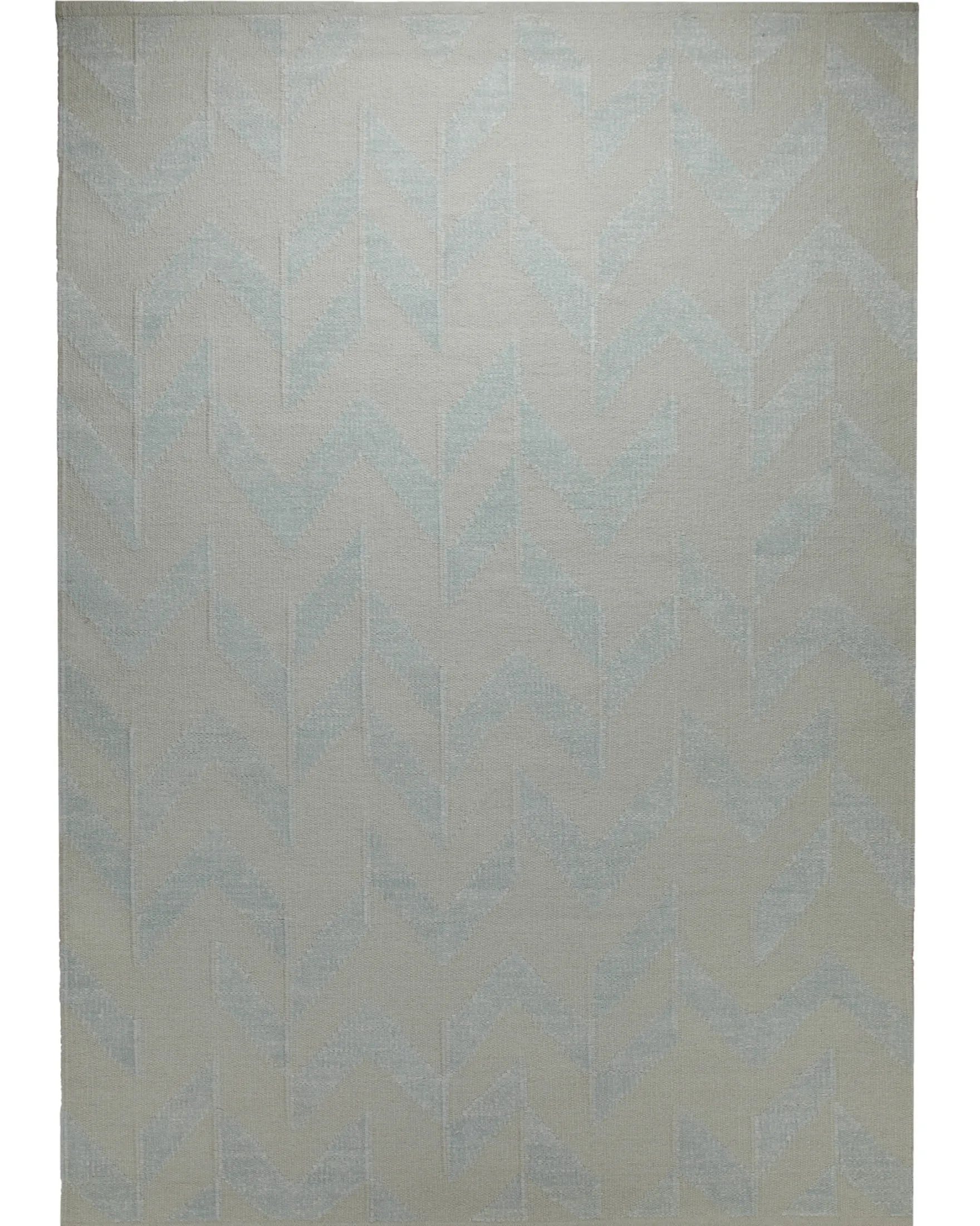 Fall Handwebteppich Wolle Chenille Chevron mint 160x230 cm
