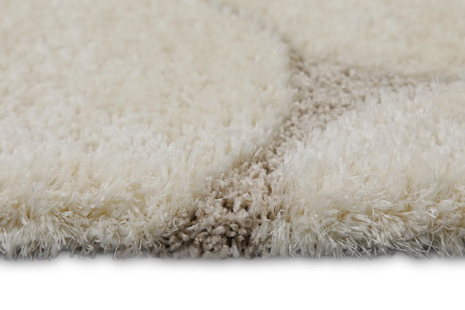 2 für 1 Aktion: Hochflor Teppich Creme Beige "Stoney" 133 x 190 cm