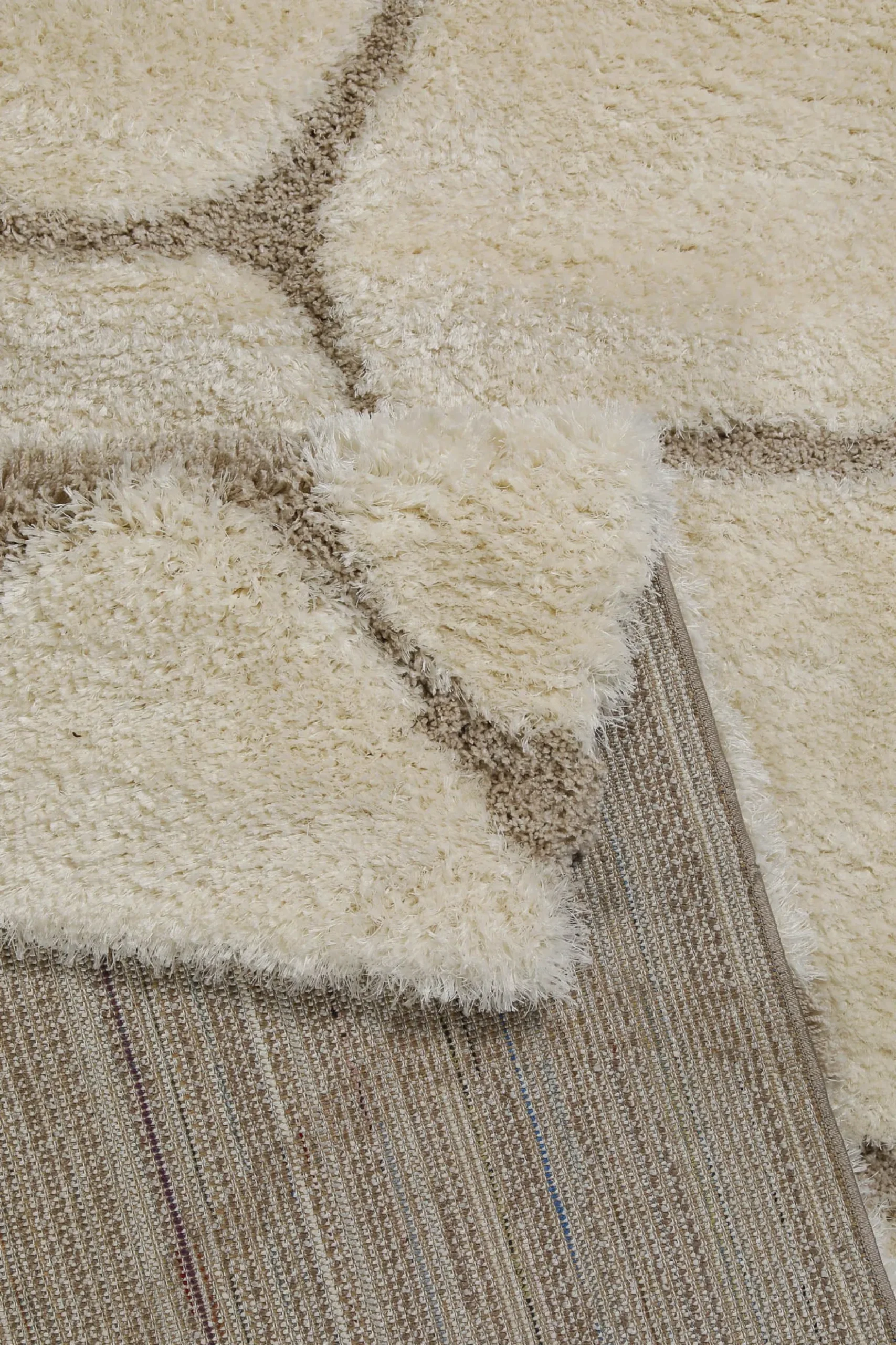 2 für 1 Aktion: Hochflor Teppich Creme Beige "Stoney" 80 x 150 cm