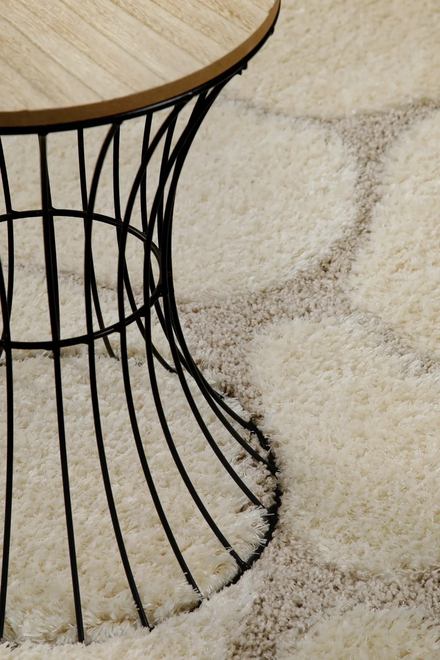 2 für 1 Aktion: Hochflor Teppich Creme Beige "Stoney" 80 x 150 cm