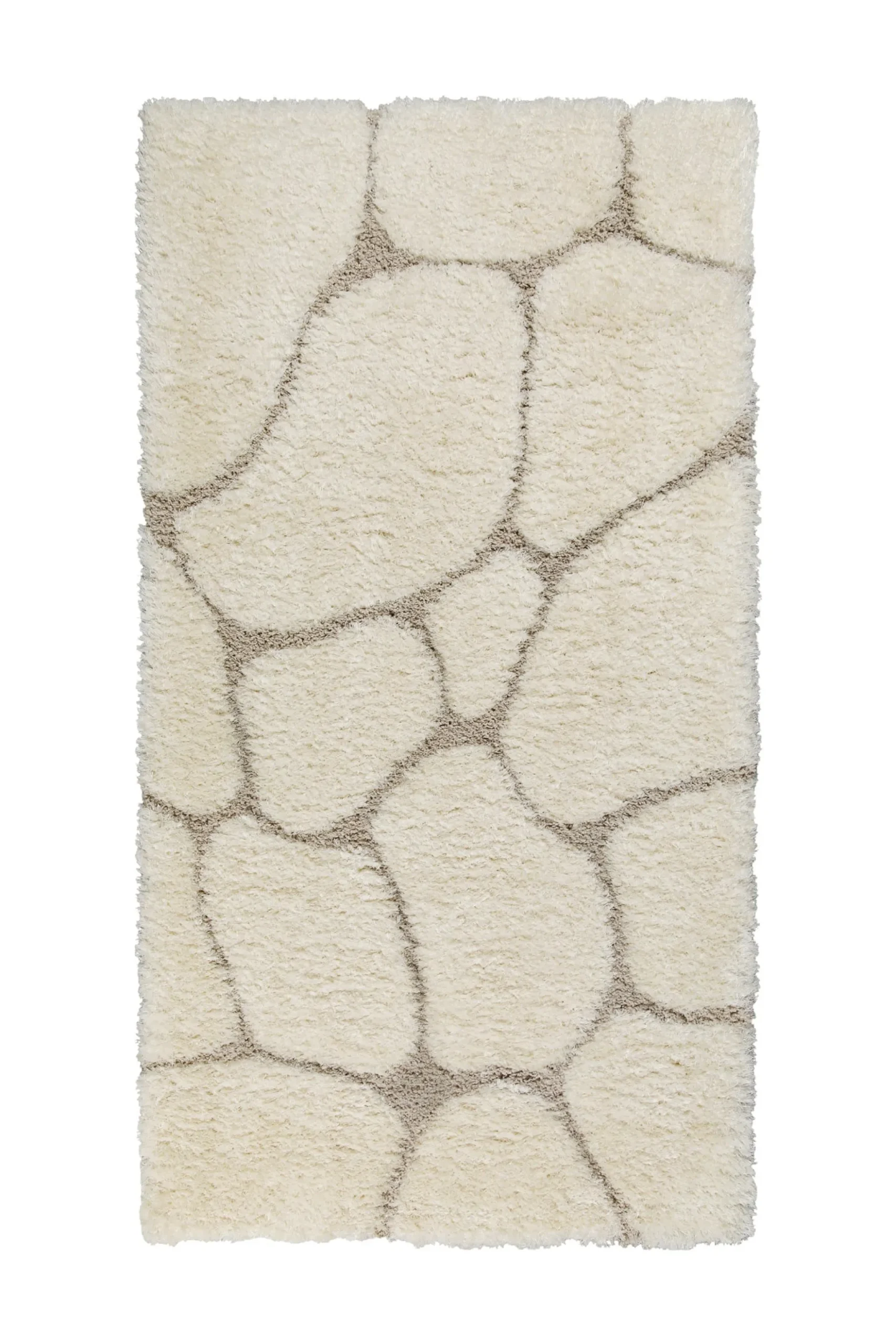 2 für 1 Aktion: Hochflor Teppich Creme Beige "Stoney" 80 x 150 cm