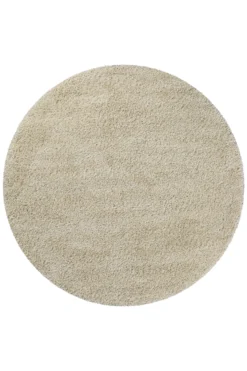 2 für 1 Aktion: Hochflor Teppich Rund Beige 