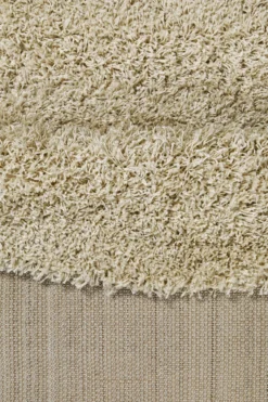 2 für 1 Aktion: Hochflor Teppich Rund Beige 