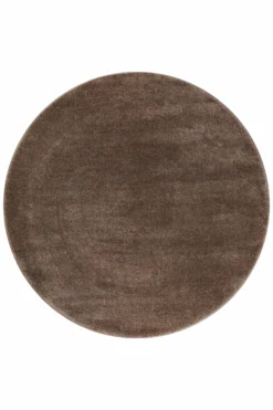 2 für 1 Aktion: Hochflor Teppich Rund Braun "Topas Brow" 160 cm