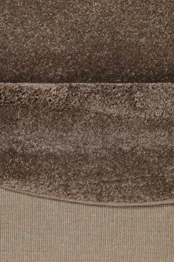 2 für 1 Aktion: Hochflor Teppich Rund Braun "Topas Brow" 160 cm