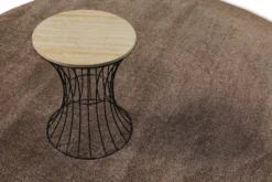 2 für 1 Aktion: Hochflor Teppich Rund Braun 