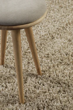 2 für 1 Aktion: Hochflor Teppich Rund Creme Beige "Shaggy Plus" 200 cm