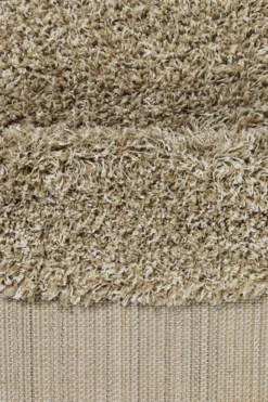 2 für 1 Aktion: Hochflor Teppich Rund Creme Beige "Shaggy Plus" 200 cm