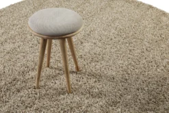 2 für 1 Aktion: Hochflor Teppich Rund Creme Beige 