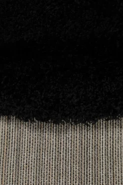 2 für 1 Aktion: Hochflor Teppich Rund Schwarz "Shaggy Plus" 200 cm