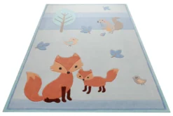 Fuchs und Eichhörnchen - Handtuft Kinderteppich 160 x 230 cm