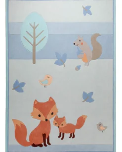 Fuchs und Eichhörnchen - Handtuft Kinderteppich 160 x 230 cm
