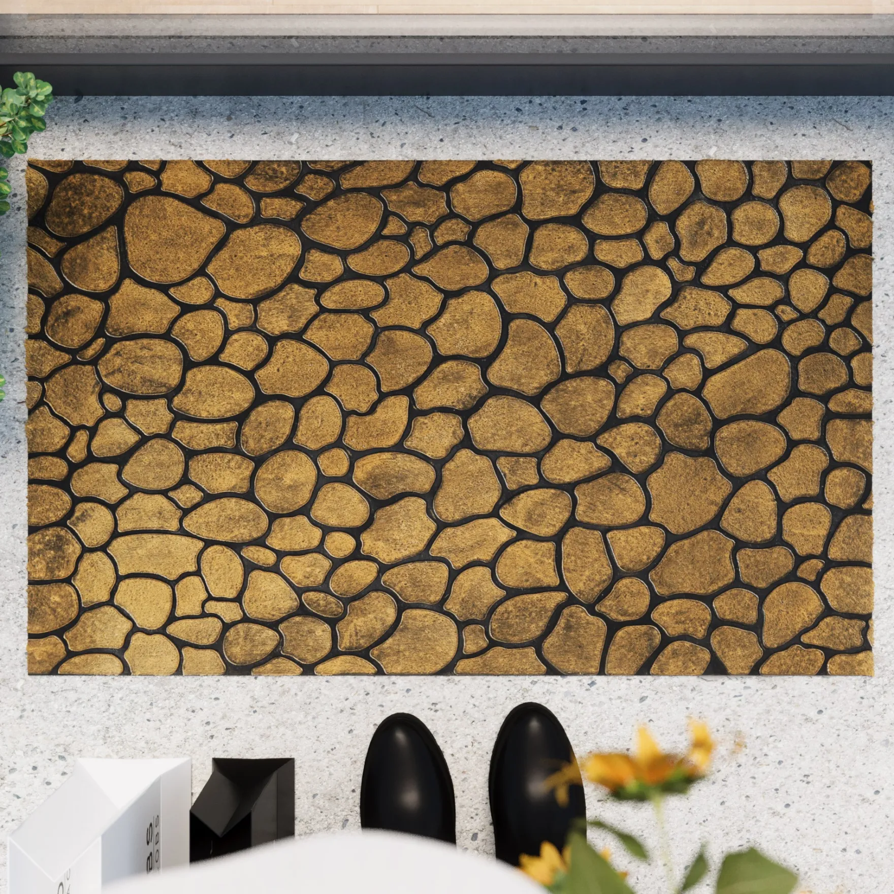 Fußmatte aus Gummi Gold Braun "Desert Pebble" WECONhome