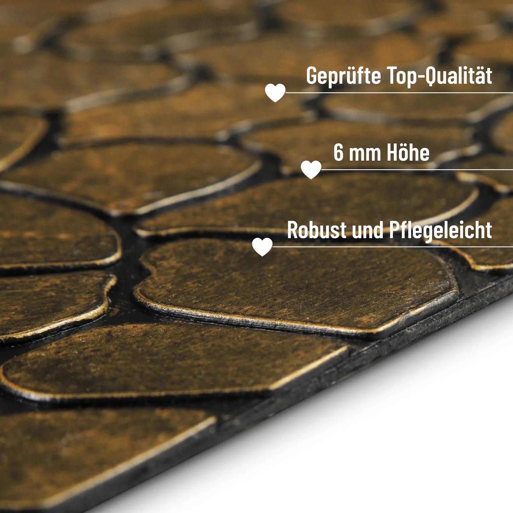 Fußmatte aus Gummi Gold Braun "Desert Pebble" WECONhome