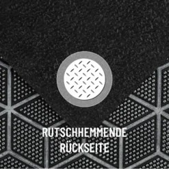 Fußmatte aus Gummi Silber Grau 