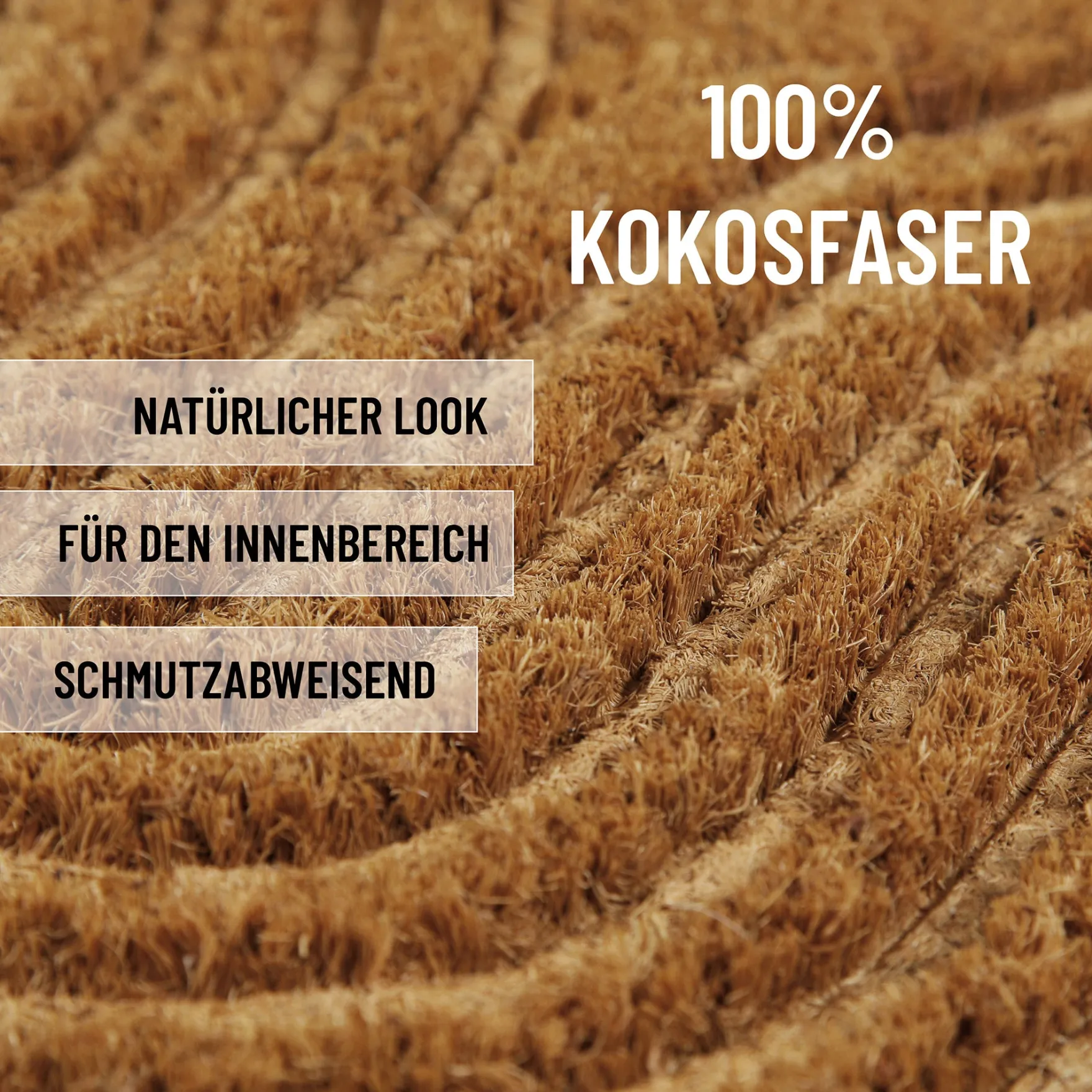 Fußmatte aus Kokosfaser Natur "Retro Flow" WECONhome