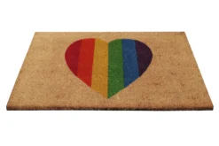 Fußmatte aus Kokosfaser Natur Bunt "Home Is Where Your Heart Is" WECONhome